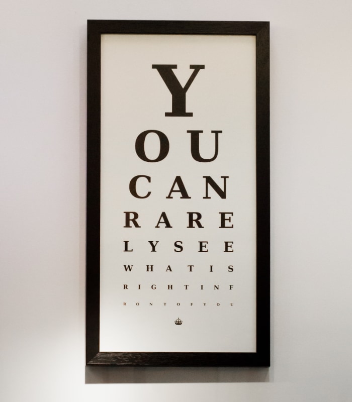 A Snellen Chart piece of art