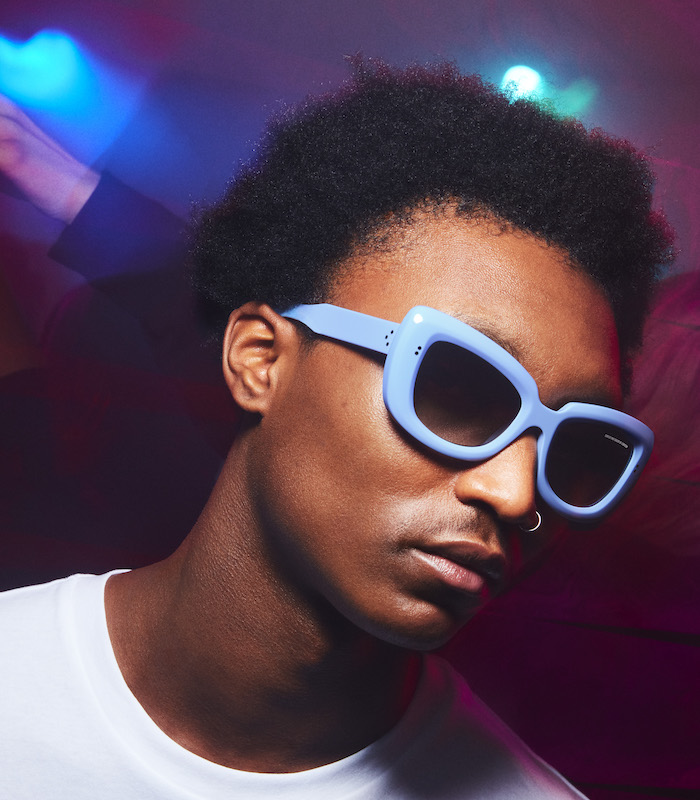 Man wearing Cutler & Gross 9797 sunglasses in blue